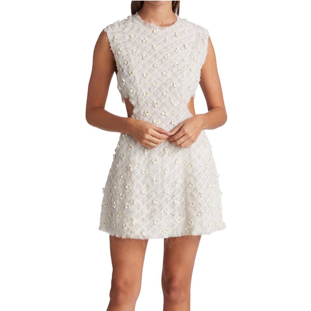Aje Scent Of Summer Bead & Floral-Embellished Mini-Dress - Size 8 (AUS) / 4 (US)